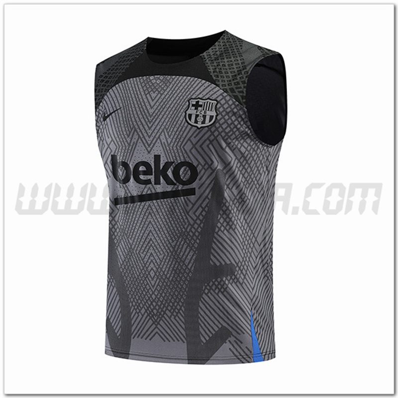 Canotta da Allenamento FC Barcellona Grigio/Nero 2022 2023