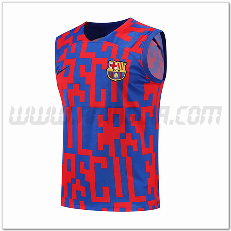 Canotta da Allenamento FC Barcellona Rosso/Blu 2022 2023