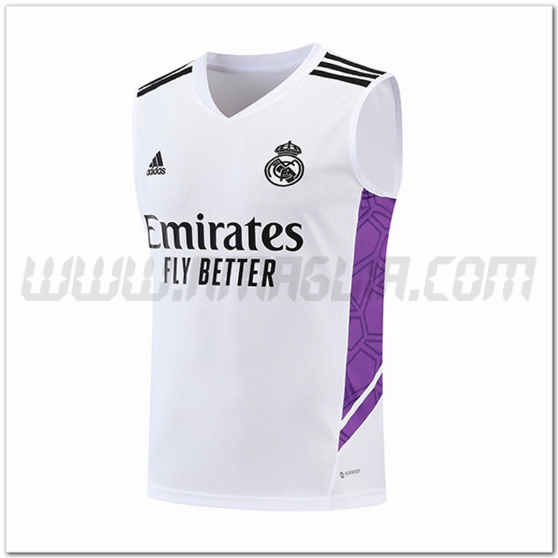 Canotta da Allenamento Real Madrid Bianco/Viola 2022 2023