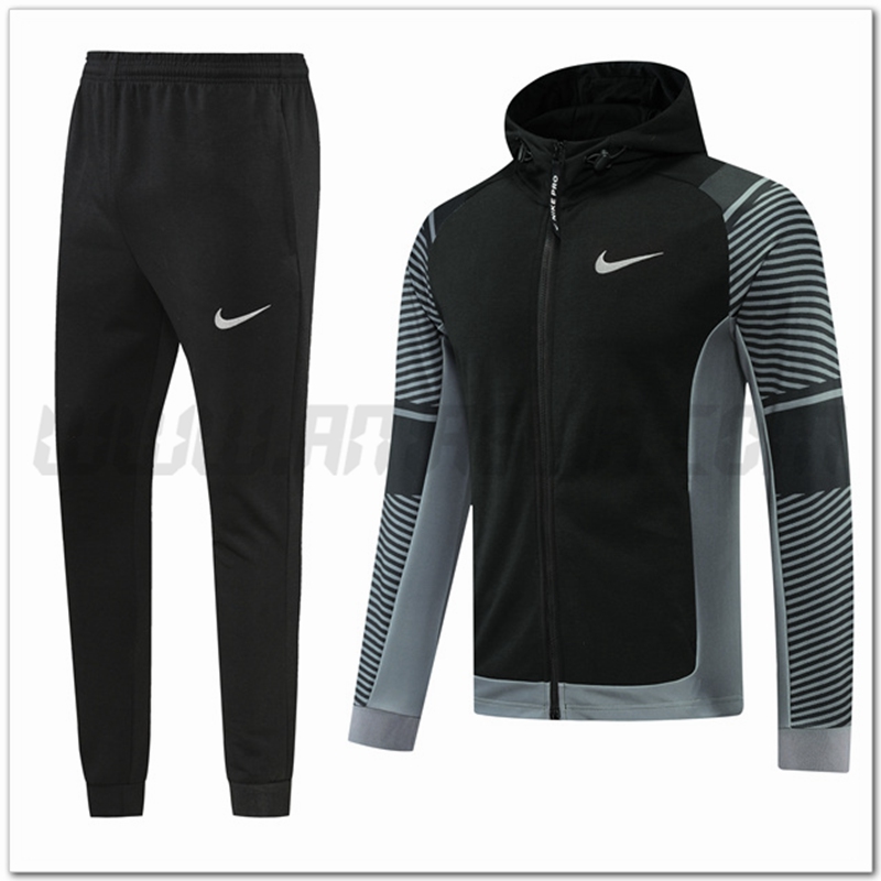 Tuta Giacca con Cappuccio Nike Nero/Grigio 2022 2023