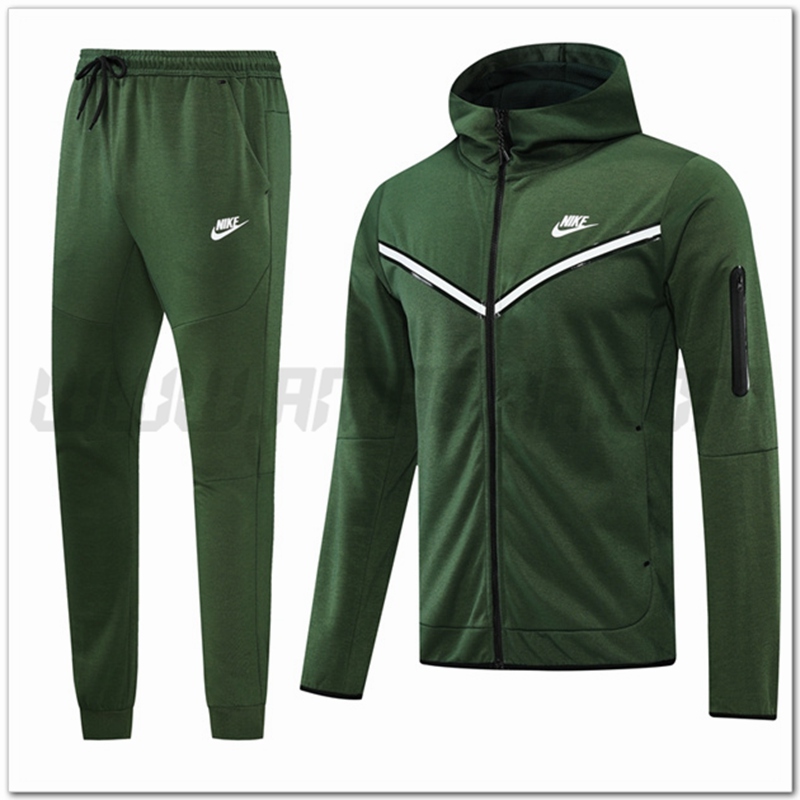Tuta Giacca con Cappuccio Nike Verde 2022 2023