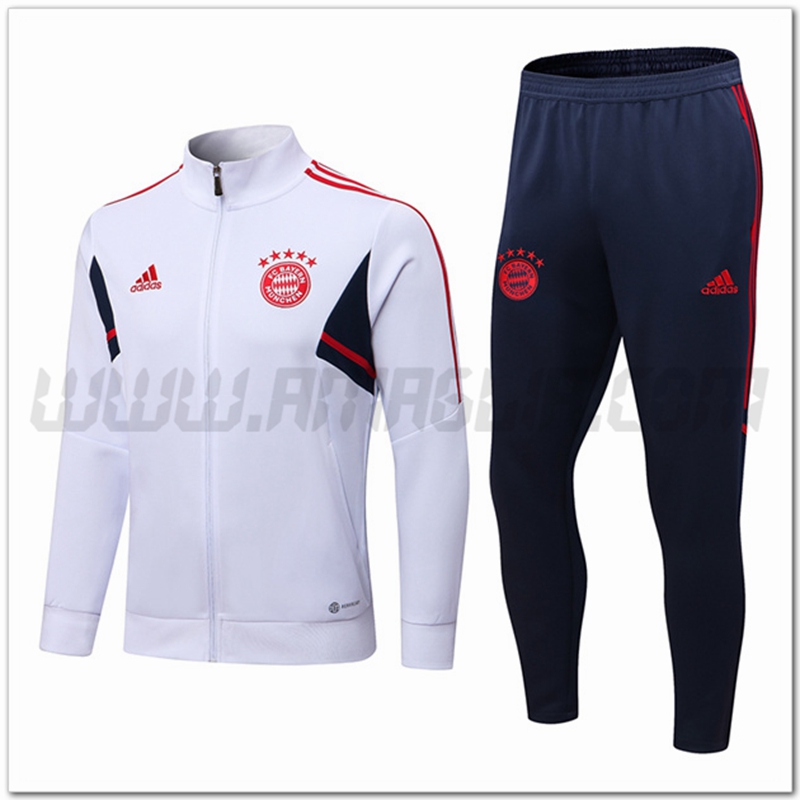 Tuta Giacca Allenamento Bayern Monaco Bianco 2022 2023