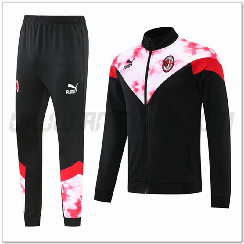 Tuta Giacca Allenamento AC Milan Nero/Bianco 2022 2023