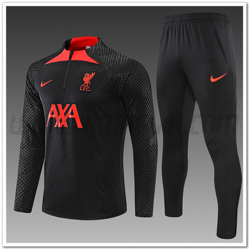Tuta Allenamento FC Liverpool Bambino Nero/Rosso 202223 Scontate