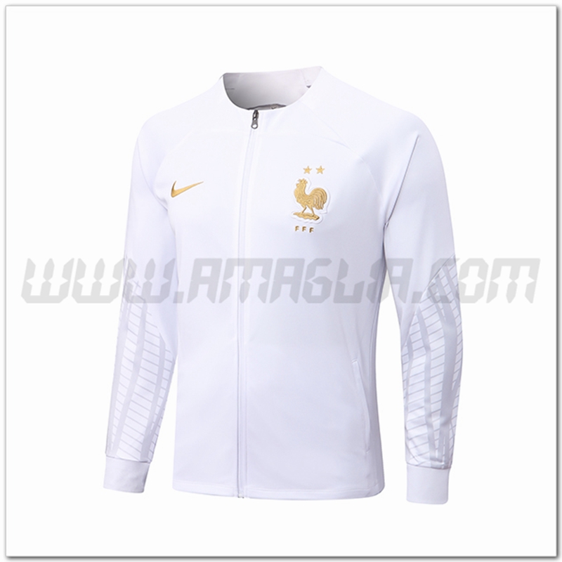 Giacca Calcio Francia Bianco 2022 2023