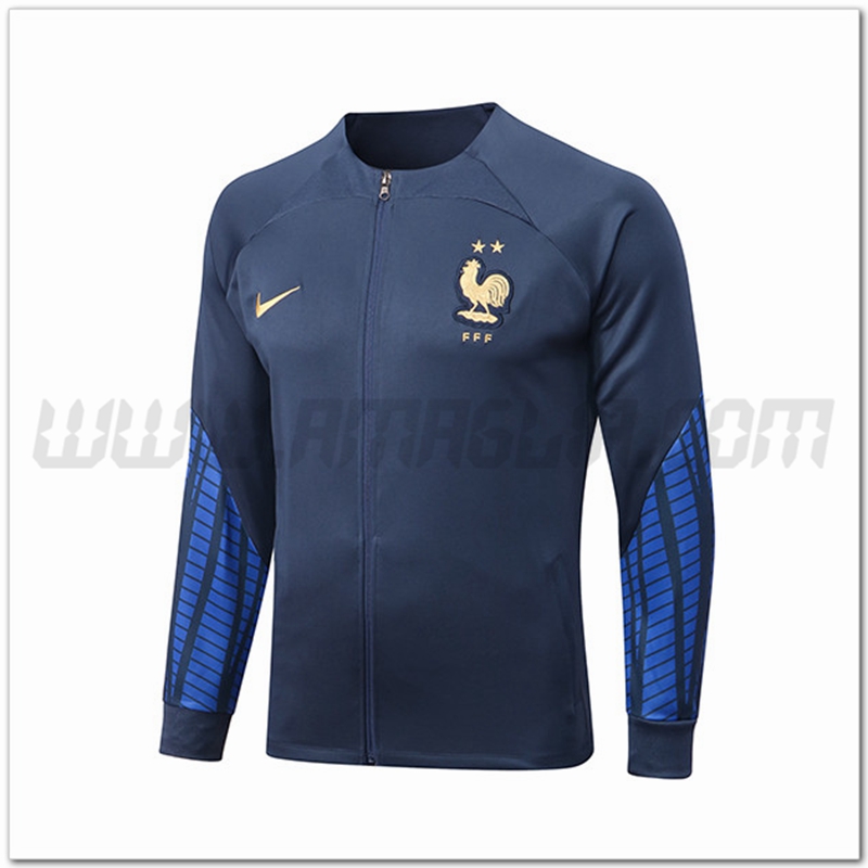Giacca Calcio Francia Blu Marino 2022 2023