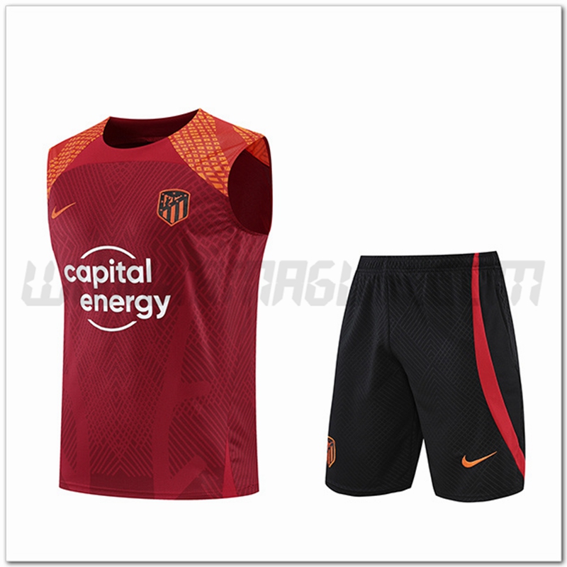 KIT Canotta da Allenamento Atletico Madrid + Pantaloncini Marrone 2022 2023