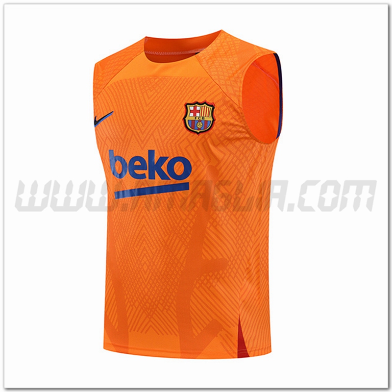Canotta da Allenamento FC Barcellona Arancia 2022 2023