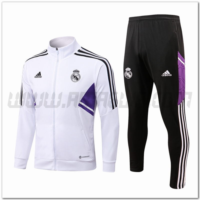 Tuta Giacca Allenamento Real Madrid Bianco 2022 2023
