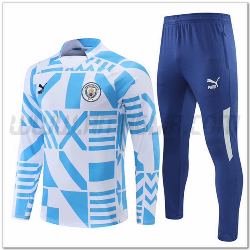 Tuta Allenamento Manchester City Blu/Bianco 2022 2023