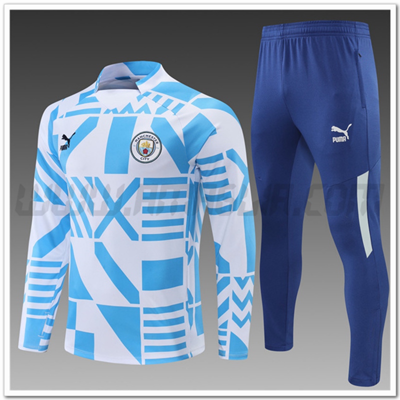 Tuta Allenamento Manchester City Bambino Blu/Bianco 2022 2023