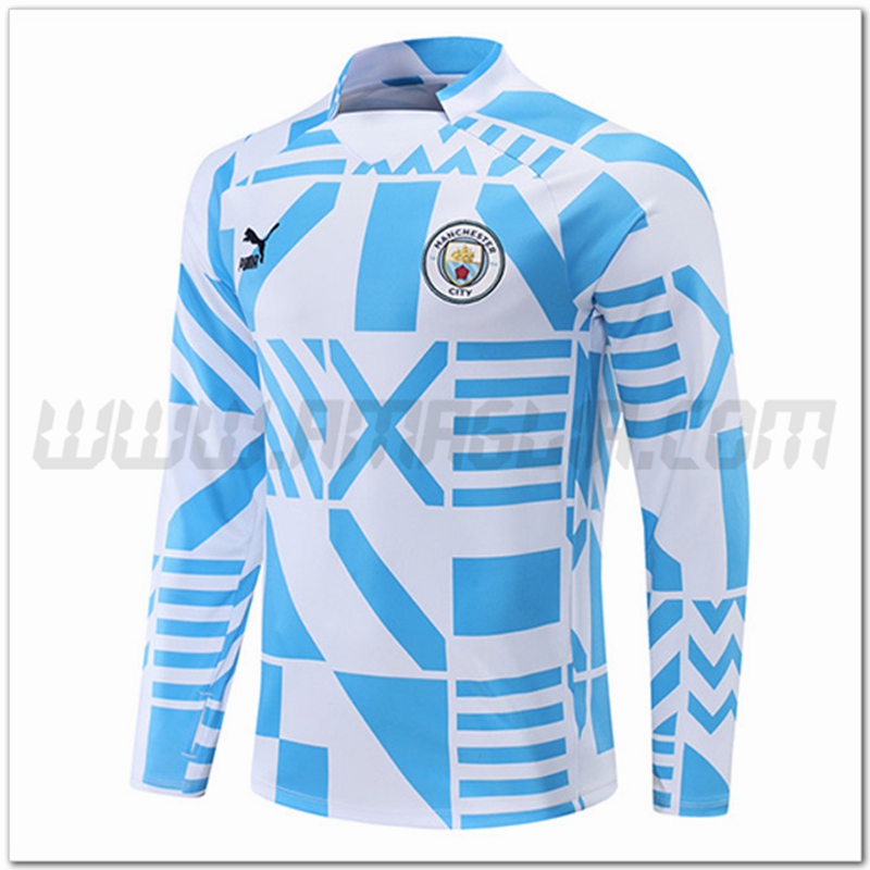 Felpa Allenamento Manchester City Blu/Bianco 2022 2023