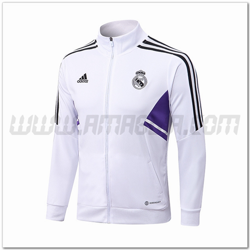 Giacca Calcio Real Madrid Bianco 2022 2023