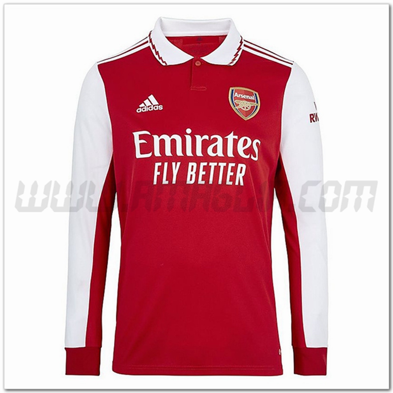 Prima Nuovo Maglia Arsenal Maniche lunghe 2022 2023 Rosso Bianco