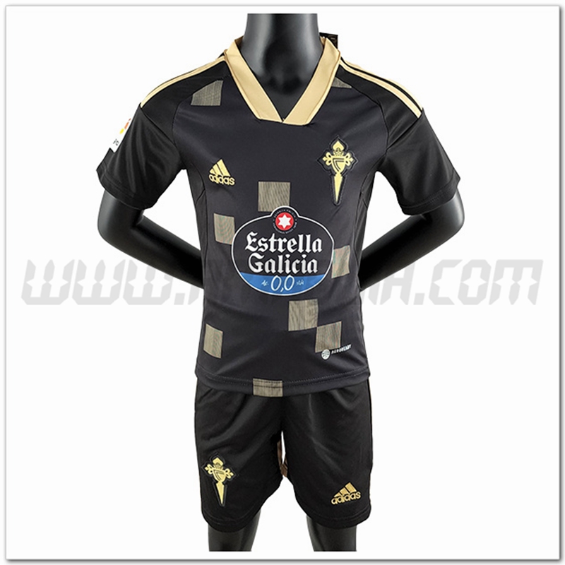 Nuovo Kit Maglia Celta Vigo Bambino Seconda 2022 2023 Nero