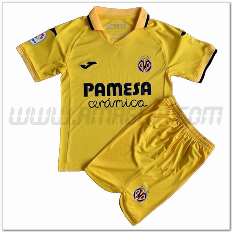 Nuovo Kit Maglia Villarreal CF Bambino Prima 2022 2023 Giallo