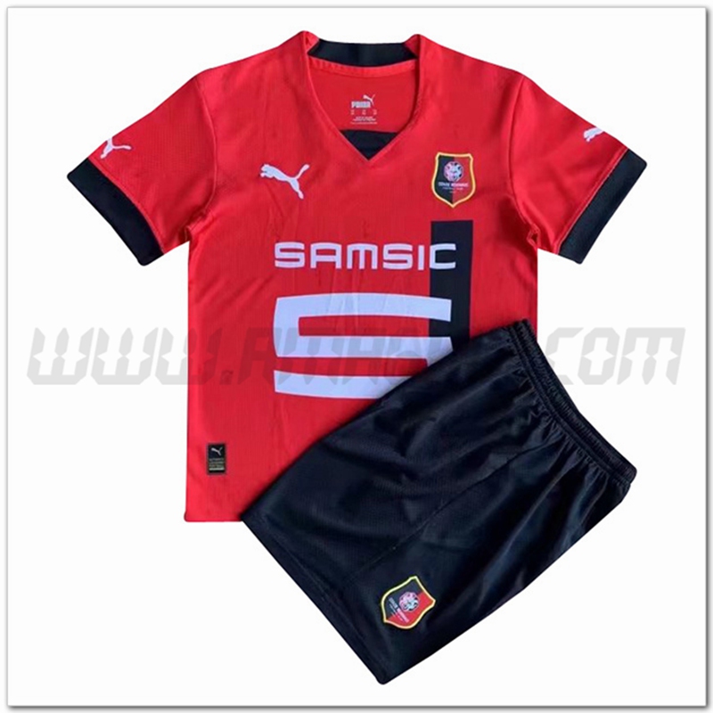 Nuovo Kit Maglia Stade Rennais Bambino Prima 2022 2023 Rosso