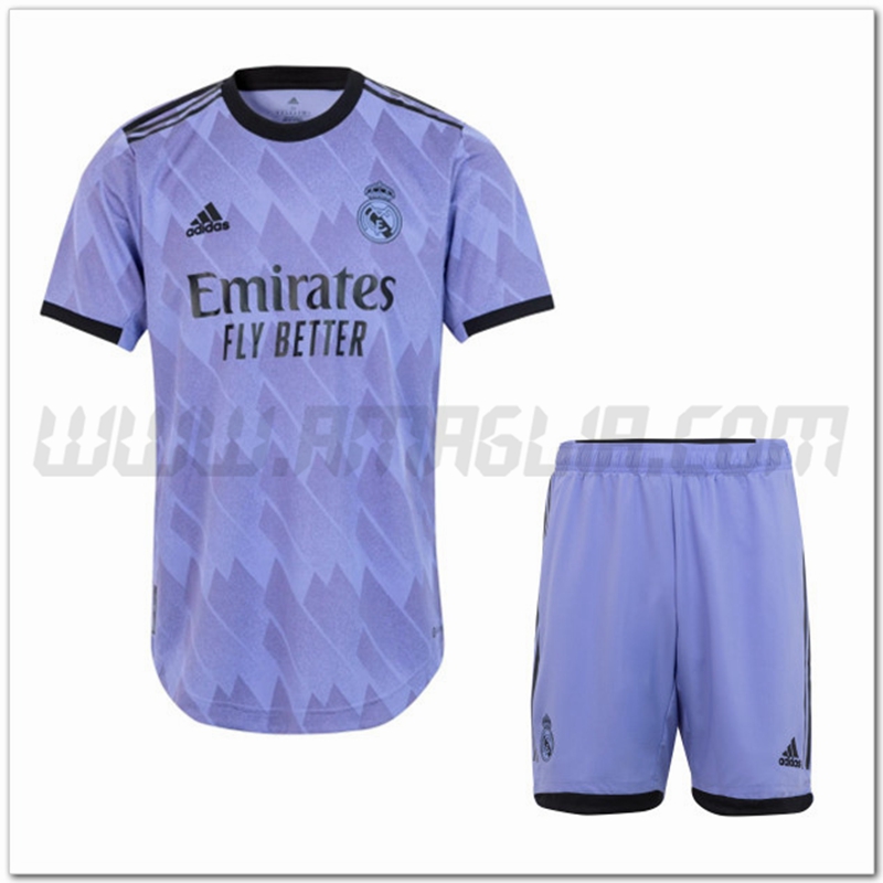Kit Maglia Real Madrid Seconda + Pantaloncini 2022 2023 Viola
