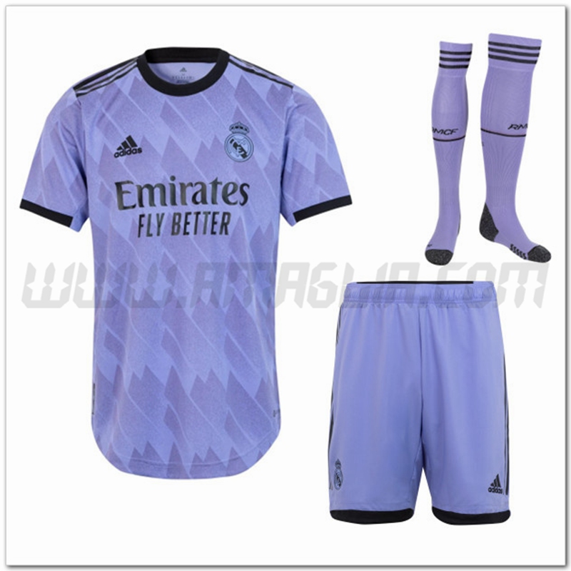 Kit Maglia Real Madrid Seconda (Pantaloncini + Calzini) 2022 2023 Viola