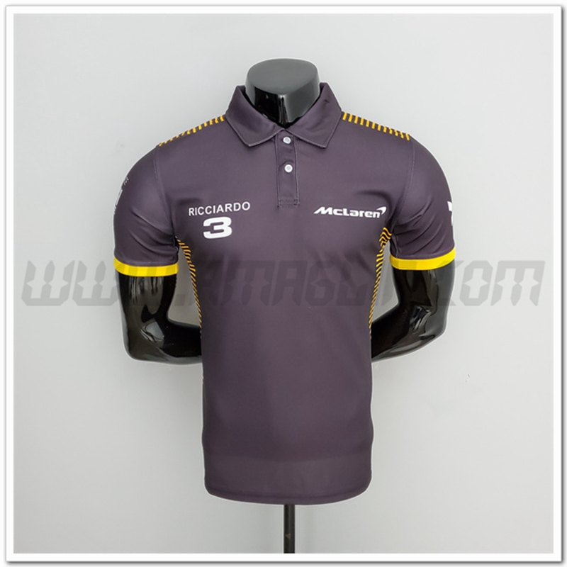 Maglia Polo F1 McLaren Team Nero #3 RICCIARDO 2022