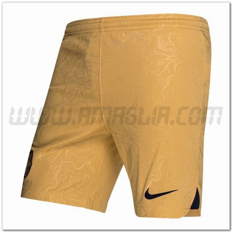 Pantaloni Calcio FC Barcellona Seconda 2022 2023 Giallo scuro