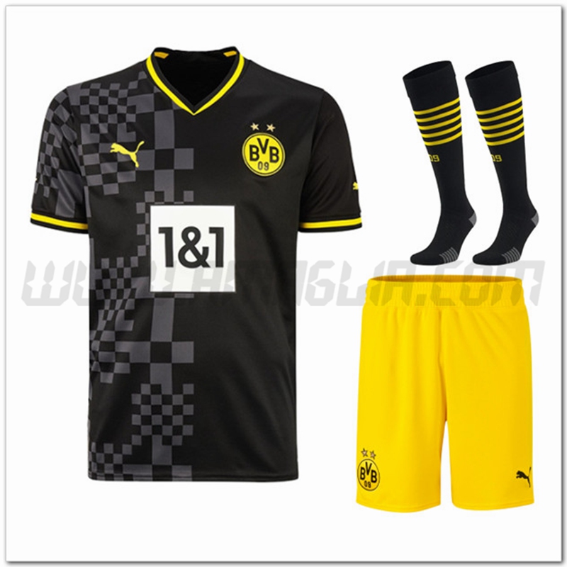Kit Maglia Dortmund BVB Seconda (Pantaloncini + Calzini) 2022 2023
