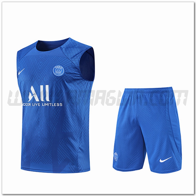 KIT Canotta da Allenamento PSG + Pantalonicini Blu 2022 2023