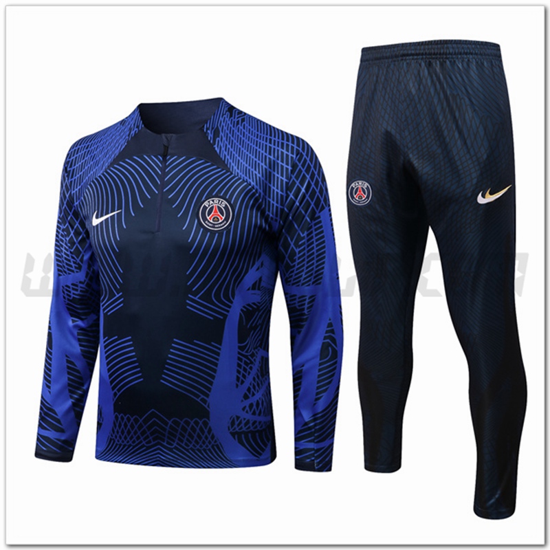 Tuta Allenamento PSG Pattern Blu Marino 2022 2023