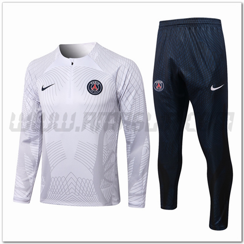 Tuta Allenamento PSG Pattern Bianco 2022 2023
