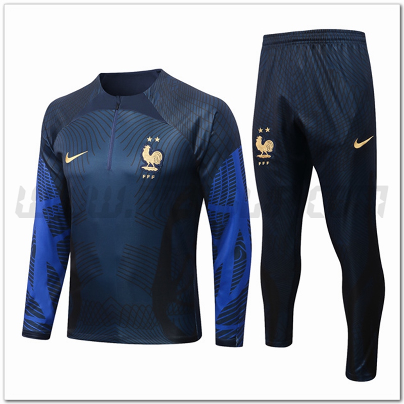 Tuta Allenamento Francia Pattern Blu Marino 2022 2023