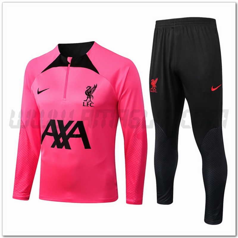Tuta Allenamento FC Liverpool Rosa/Nero 2022 2023