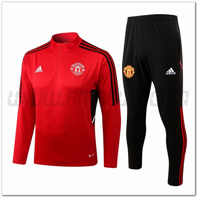 Tuta Allenamento Manchester United Rosso/Nero 2022 2023