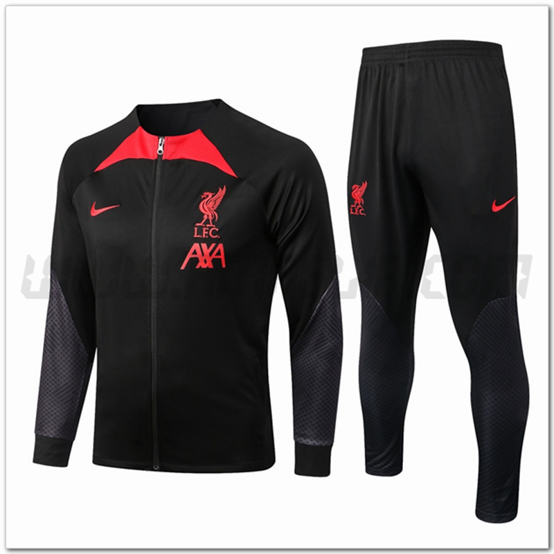 Tuta Giacca Allenamento FC Liverpool Nero/Rosso 2022 2023