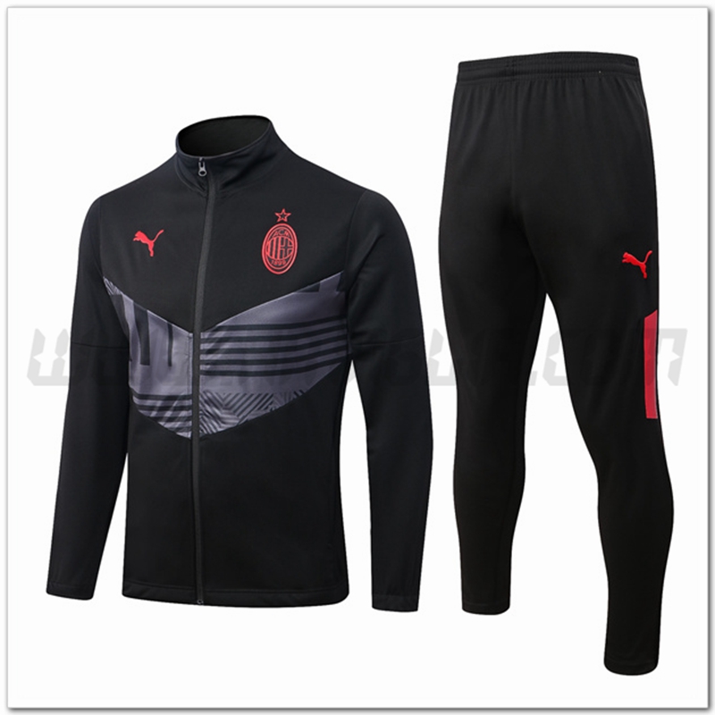 Tuta Giacca Allenamento AC Milan Nero/Grigio 2022 2023