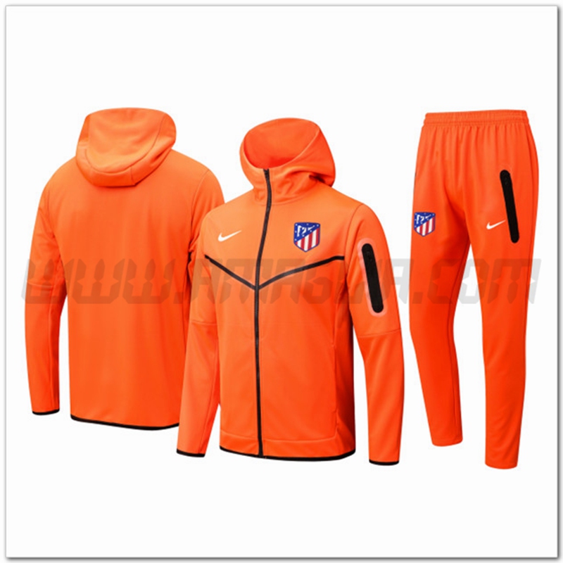 Tuta Giacca con Cappuccio Atletico Madrid Arancia 2022 2023