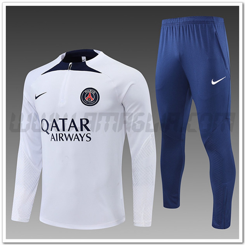 Tuta Allenamento PSG Bambino Bianco 2022 2023