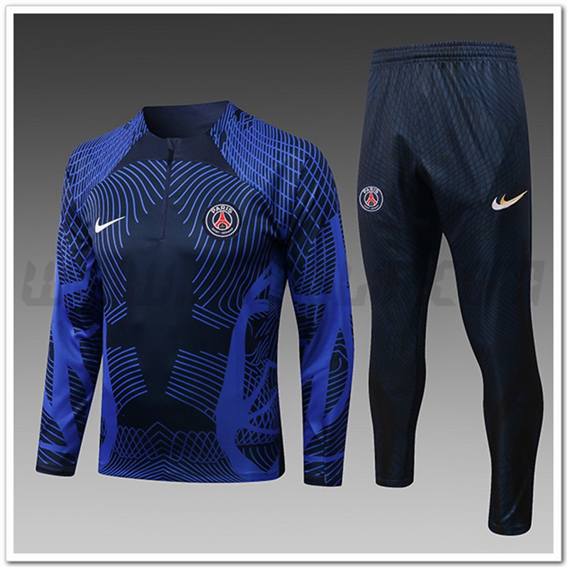 Tuta Allenamento PSG Bambino Pattern Blu Marino 2022 2023
