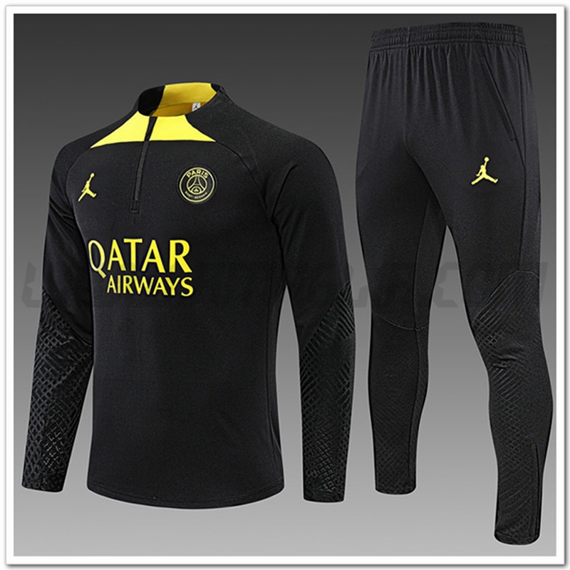 Tuta Allenamento Jordan PSG Bambino Nero/Giallo 2022 2023