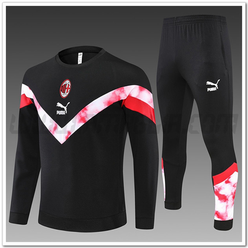 Tuta Allenamento AC Milan Bambino Nero 2022 2023
