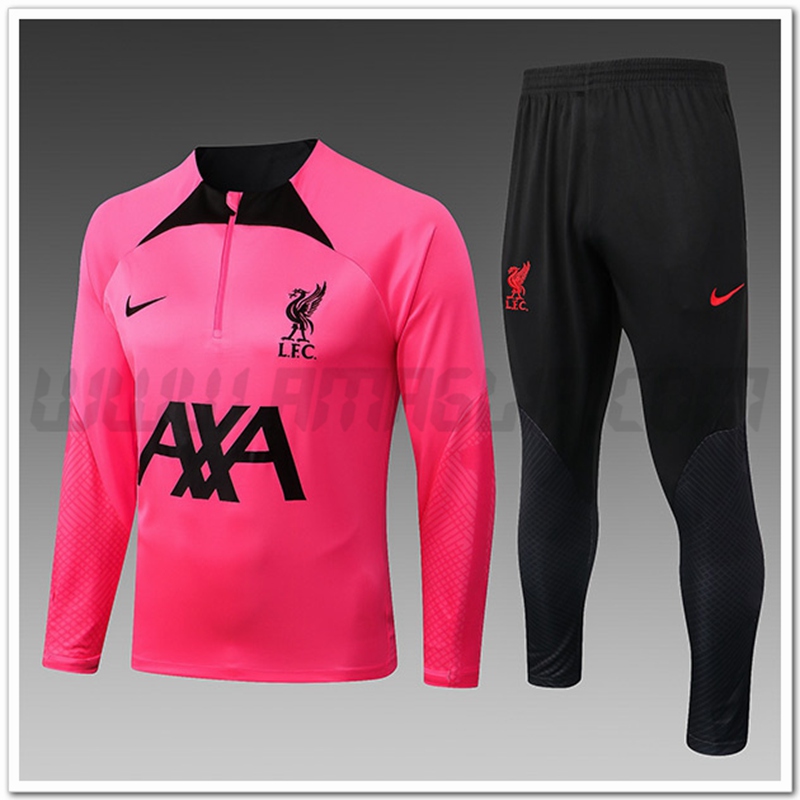 Tuta Allenamento FC Liverpool Bambino Rosa/Nero 2022 2023