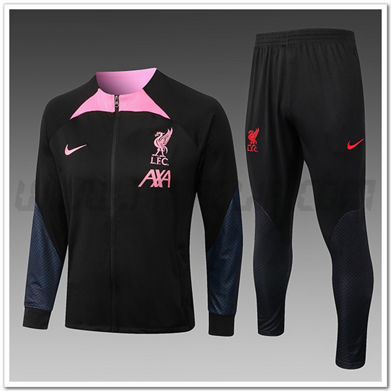 Tuta Allenamento FC Liverpool Bambino Nero/Rosa 2022 2023