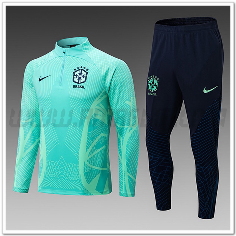 Tuta Allenamento Brasile Bambino Verde 2022 2023