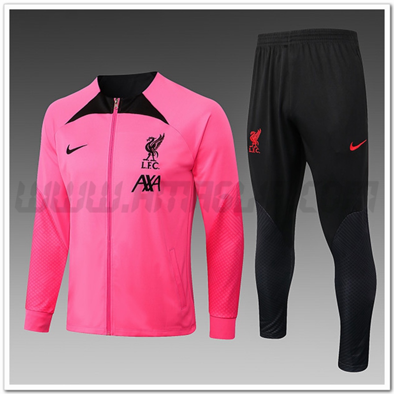 Tuta Giacca Allenamento FC Liverpool Bambino Rosa 2022 2023