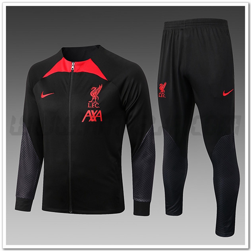 Tuta Giacca Allenamento FC Liverpool Bambino Nero 2022 2023