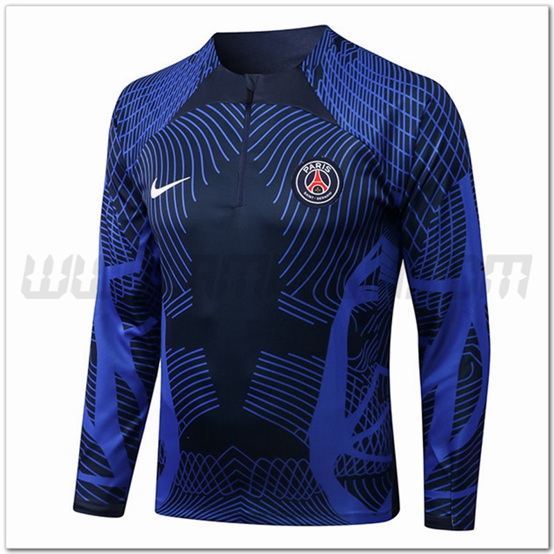 Felpa Allenamento PSG Pattern Blu Marino 2022 2023