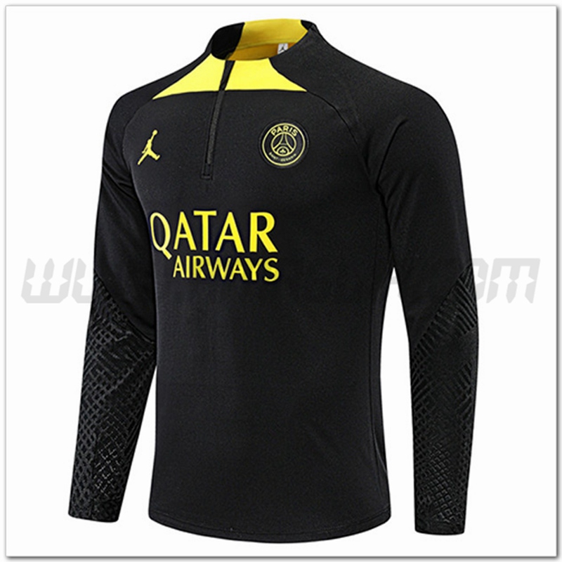 Felpa Allenamento Jordan PSG Nero/Giallo 2022 2023