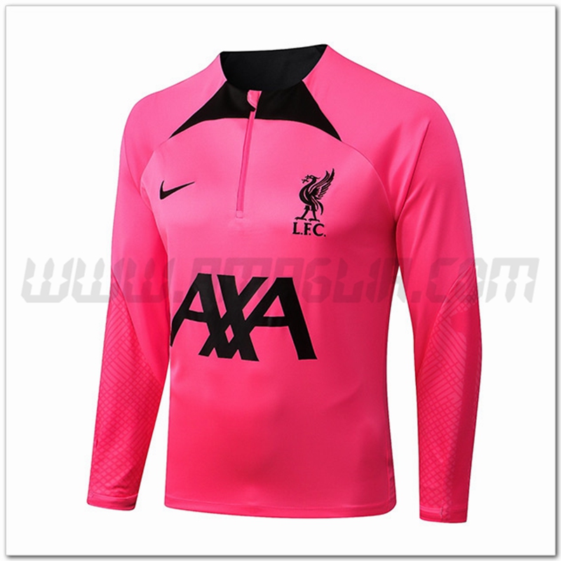 Felpa Allenamento FC Liverpool Rosa/Nero 2022 2023