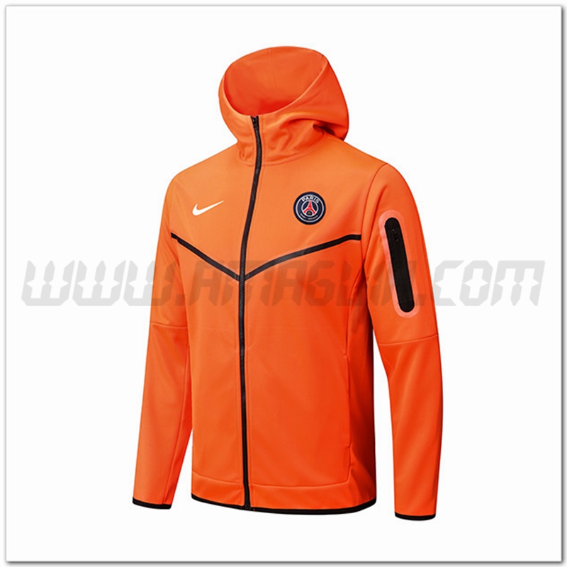 Giacca con Cappuccio PSG Arancia 2022 2023
