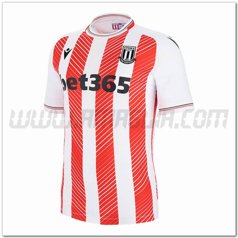 Stoke City Prima Nuovo Maglia 2022 2023 Bianco Rosso