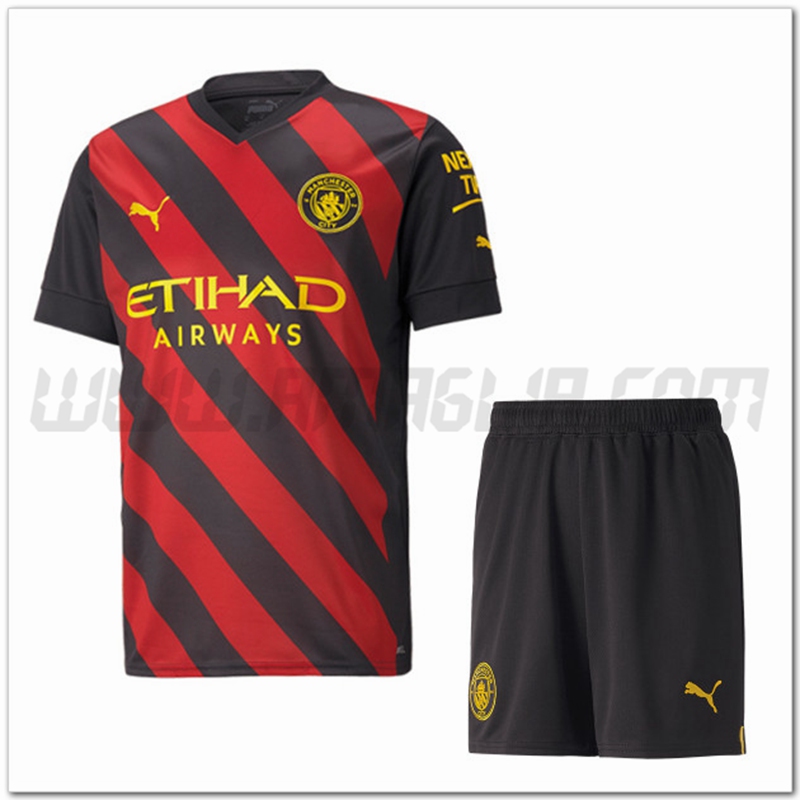 Kit Maglia Manchester City Seconda + Pantaloncini 2022 2023